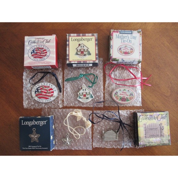 Lot of 5x Longaberger Baskets Tie-On 1996-2001 Cottage Gate Mothers Day 25th - Picture 1 of 12